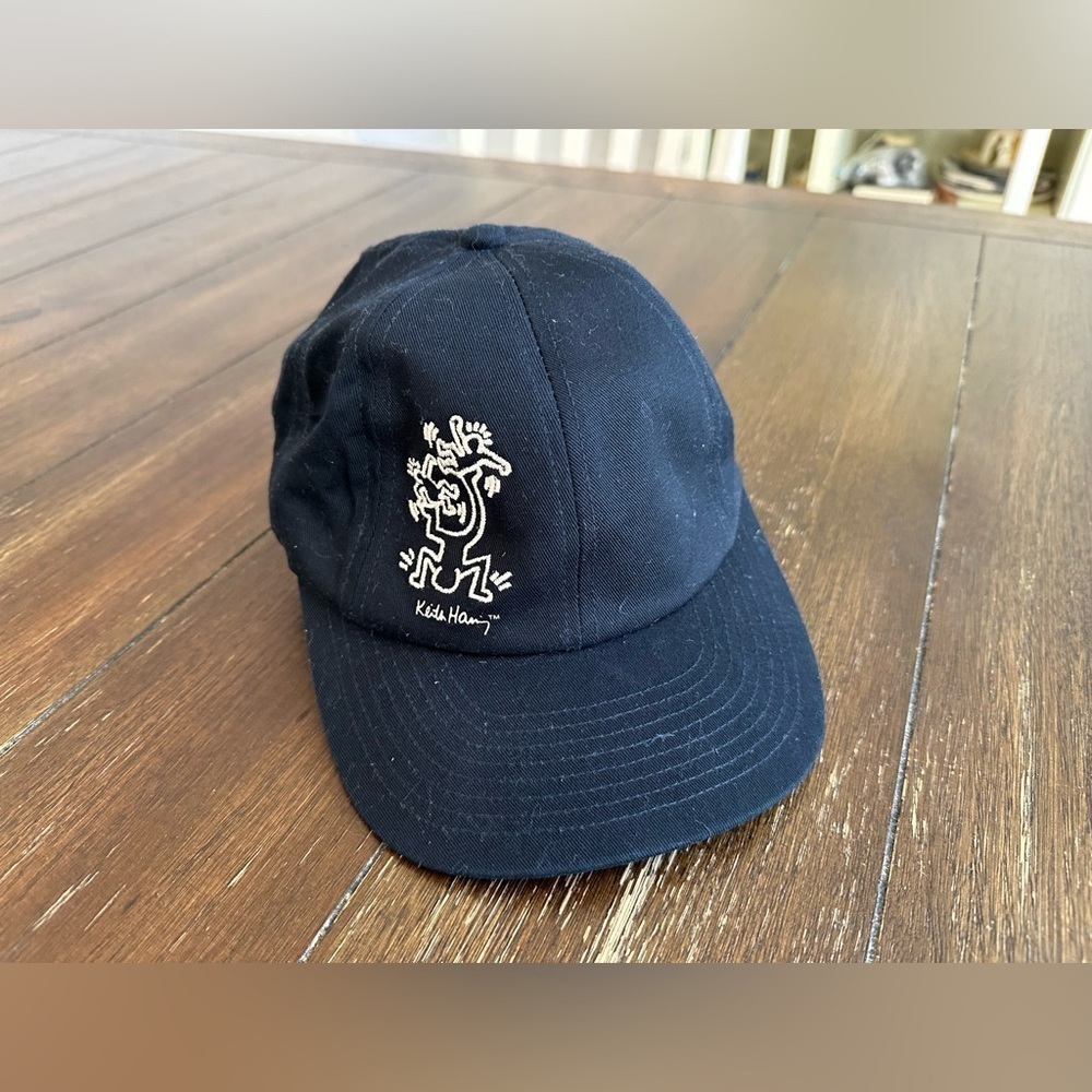 H&M Black Baseball Cap with White Keith Haring Graphic - Picture 10 of 11